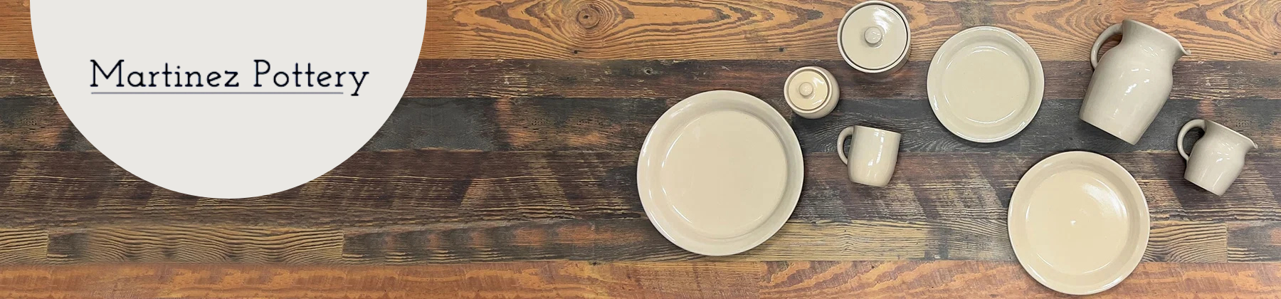 Photo of Martinez Pottery items on tabletop.