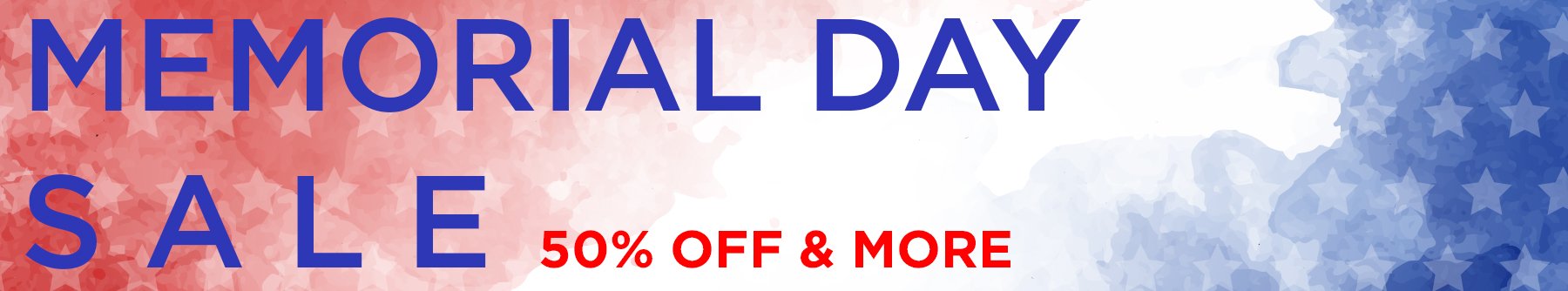 Memorial Day Sales - 50% off & more!