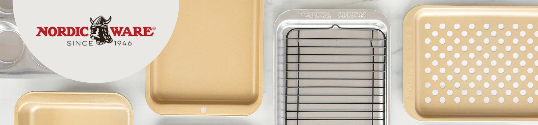Photo of Nordic Ware sheet pans and cookie sheets.