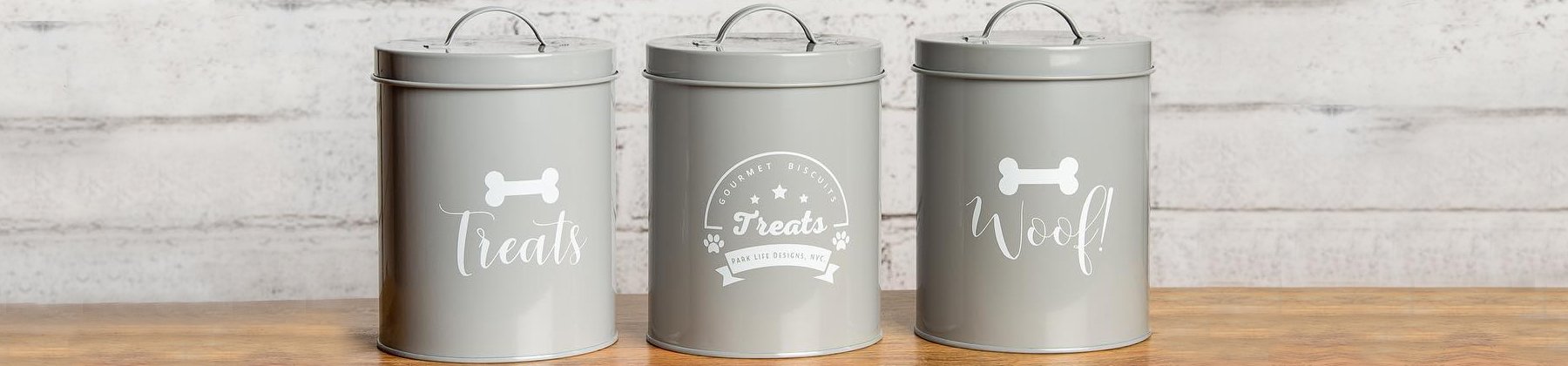 Photo of Park Life Designs pet food containers.