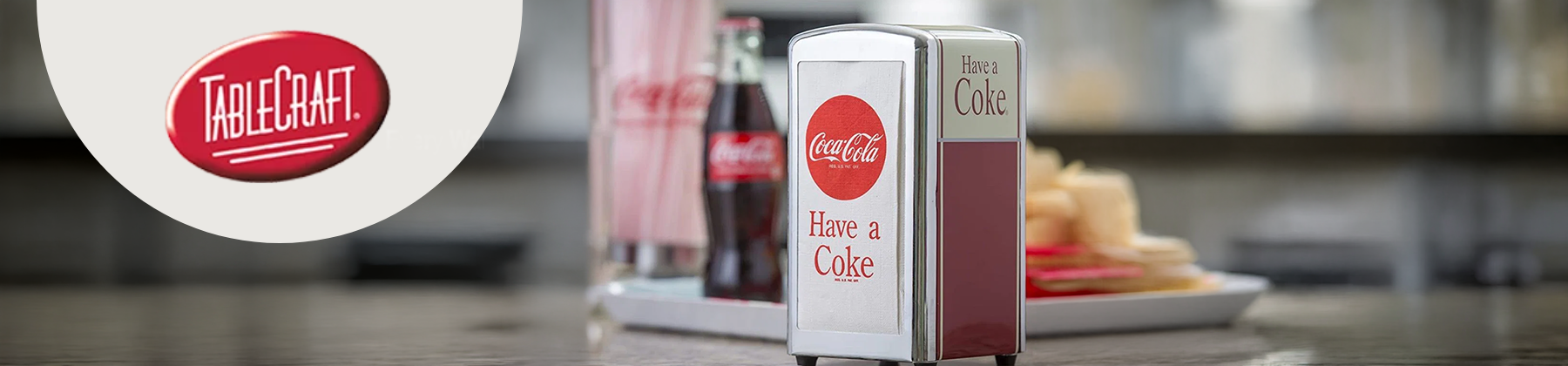 Photo of white TableCraft Coca-Cola bowls