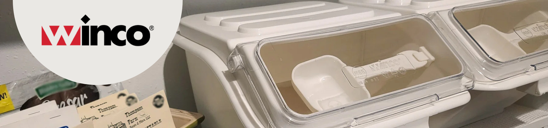 Photo of Winco Storage Containers.