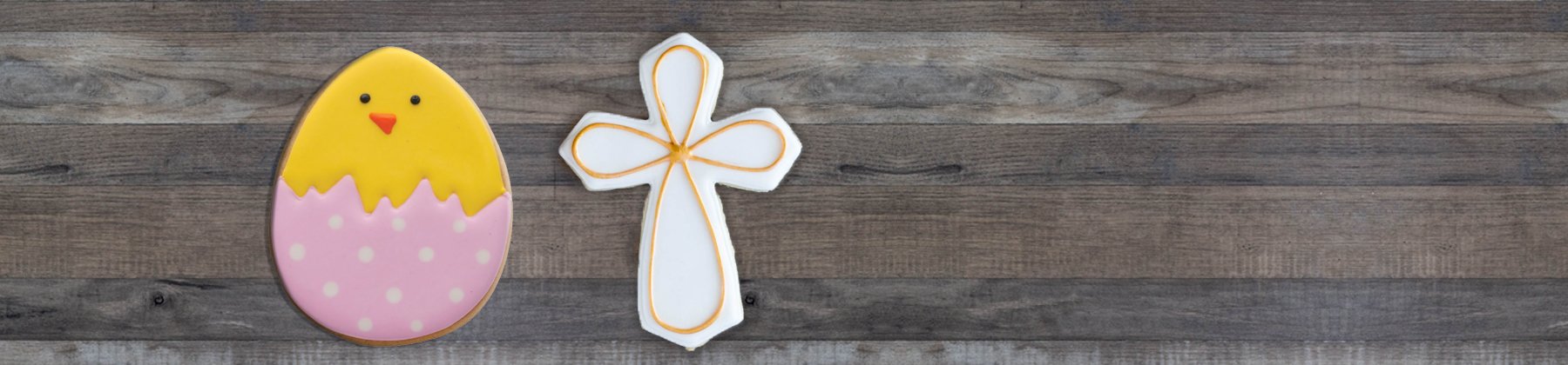 Photo of Easter egg and cross shaped cookies.