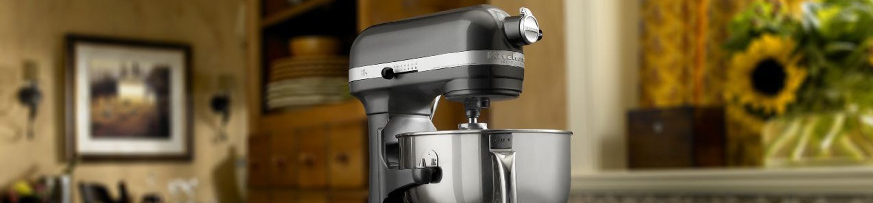 Photo of a KitchenAid 6-Quart Bowl-Lift Stand Mixer on a countertop.