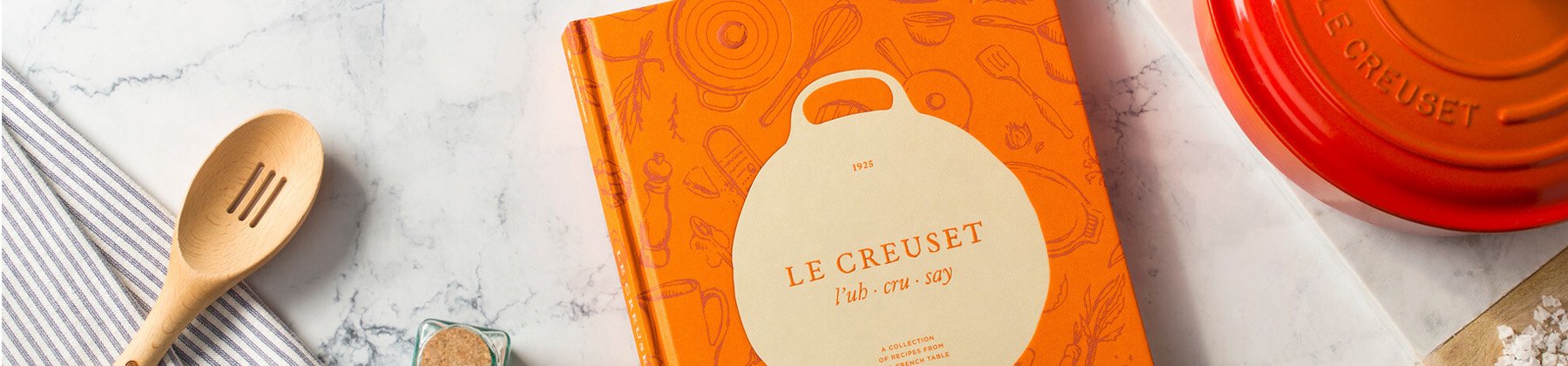 Photo of Le Creuset cookbook.