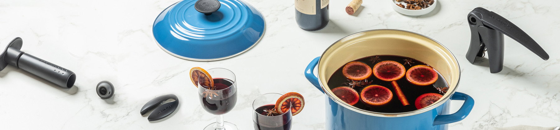 Photo of Le Creuset wine tools.