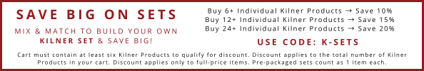 Buy More, Save More. Build your own Kilner set and Save. Save up to 20 percent. Use Code: K-SET. Cart must contain at least six items to qualify for discount. Discount applies only to full-price items.
