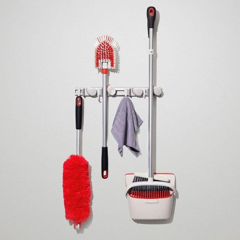 OXO Good Grips Wall-Mounted Mop & Broom Organizer