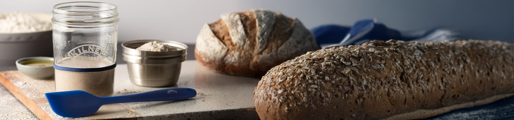 Photo of Kilner Sourdough Kit with breads.